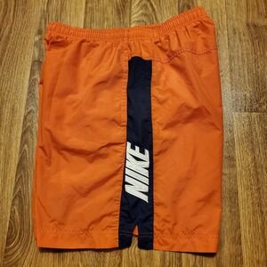 Vintage 90s Nike Shorts Men Medium Orange‎ Lined Swimming Gray Tag